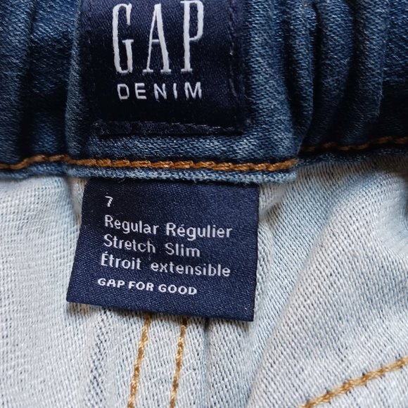 🛍️❤️Kids GAP  Regular Stretch Slim Fit Distressed Jeans🛍️❤️   Size 7 - Picture 10 of 11